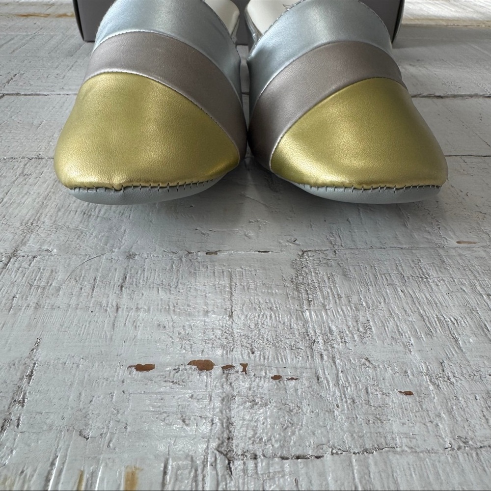Daniel Green Denise Wedge Slippers NEW size 7 Metallic House Shoes‎ Mules - Picture 3 of 10